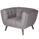 Fauteuil en Tissu Gris Intense Meryl KosyForm