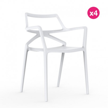 Lot de 4 Chaises Delta Vondom Blanc