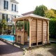 Kiosque de Jardin Blueterm bois 12.32 m2 avec Comptoirs et 2 Parois Habrita