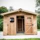 Habrita Solid Wood Garden Shelter 7.42 m² com telhado de aço