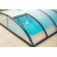 Copertura per piscina in alluminio antracite e policarbonato 430x854x84 Abrilios