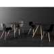 Dining Table Vondom Faz Wood Tray 80 Black Carre and Feet Natural Oak