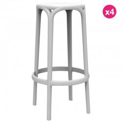 4-Hocker-Lot von Bar Brooklyn Vondom Sitzhöhe 76 weiß