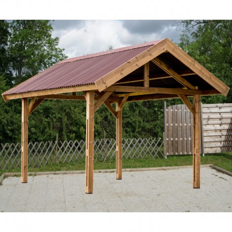 Wooden Carport 18m2 with Habrita Roof