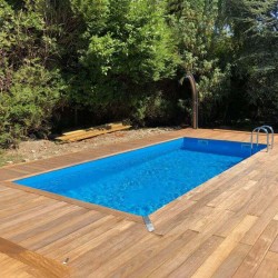 Zwembad Hout Ubbink Linea 500x1100 H140cm Liner Blauw