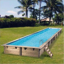 Zwembad Hout Ubbink Linea 350x1550 H155cm Liner Blauw