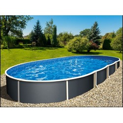 Piscine Azuro ovale Graphite 5.5x3.7x1.2