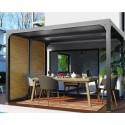 Pergola Bioklimatologische Habrita antraciet aluminium 7,20 m2 zuignappen imitatiehout