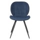 Set of 2 Dining Chairs Ania Fabric Dark Blue Base Black Metal VeryForma