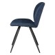 Set of 2 Dining Chairs Ania Fabric Dark Blue Base Black Metal VeryForma