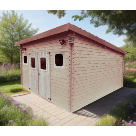 Wooden Log Garden Shed 28mm Danube Habrita 17m2