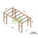 Pergolato autoportante in legno grezzo Alicante 600x300cm 18m2