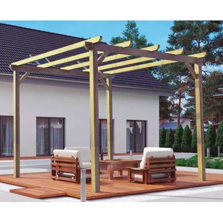 Freistehende Pergola aus Massivholz Madrid 4,20x3m 12m2