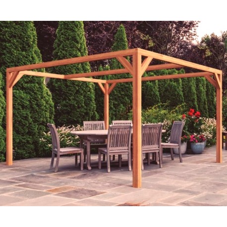 Pergola autoportante Tarragona 4x4m 16m2 in legno grezzo