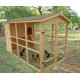 Large Wooden Garden Chicken Coop 8-12 Habrita Hens 6.10m2 bi-body