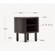 Dark Ash Wood Bedside Table 50x55 Leni VeryForma