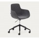 Dark grey and aluminium office chair with matt black finish Tisia VeryForma