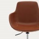 Tisia VeryForma brown synthetic leather and aluminium office chair with matt black finish