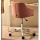 Chaise de bureau rose et pieds acier blanc mat Nara VeryForma