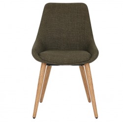 Set van 2 eetkamerstoelen Ari Khaki Stof Donker Eiken Onderstel VeryForma