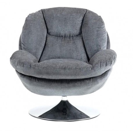 VeryForma Dark Grey Velvet Top Swivel Chair