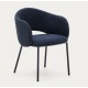 Set of 2 Aina Chairs in blue chenille fabric and metal VeryForma