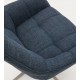 Aspe draaifauteuil blauwe stof en metaal VeryForma