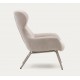 Lina fauteuil in beige chenille stof en VeryForma staal