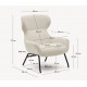 Lina fauteuil in witte badstof en VeryForma staal