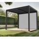 Pergola bioclimatica in alluminio 7,20m2 con lamelle e tenda sul lato 3m Habrita